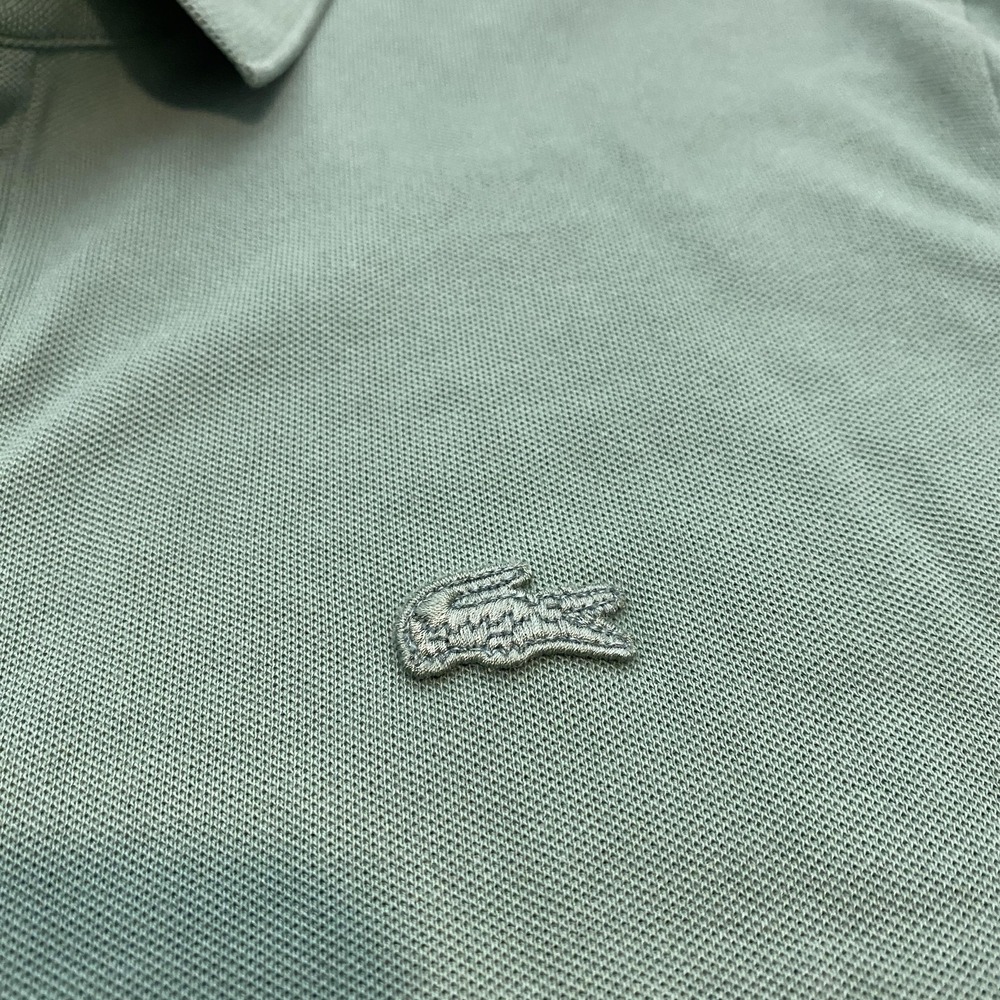 Lacoste Polo Shirt Mens Large Green Regular Fit Cotton Short Sleeve Croc Logo - Picture 3 of 10
